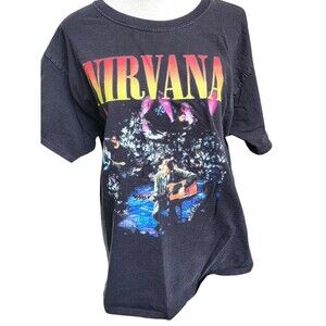 Nirvana Unplugged Band T-Shirt Size Large Retro Rock Black